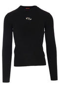 Diesel Logo Plaque Ribbed-Knit Top