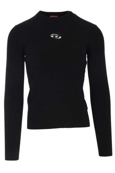 Diesel Logo Plaque Ribbed-Knit Top