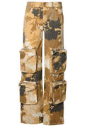 Blumarine Camouflage Printed Straight Leg Cargo Jeans