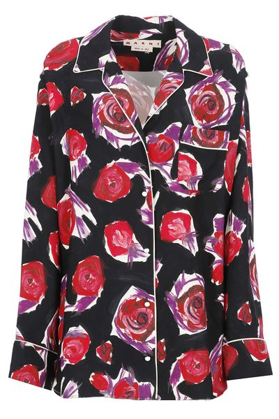 Marni Floral Printed Long-Sleeved Shirt