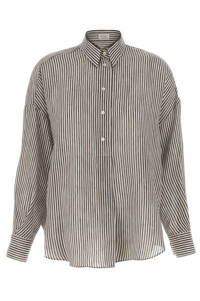 Brunello Cucinelli Striped Long Sleeved Shirt
