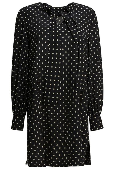 Valentino Polka Dot Printed Long-Sleeved Dress