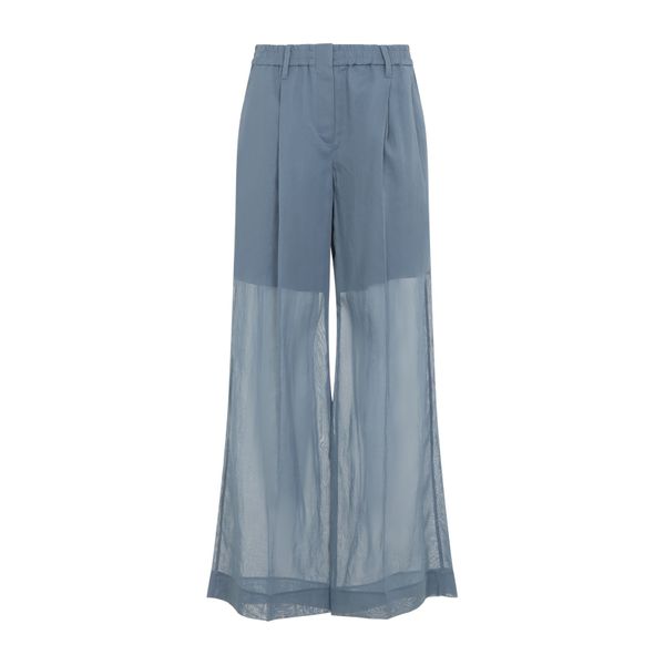 Brunello Cucinelli Monili Detailed Wide Leg Trousers