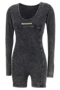 Diesel Long-Sleeved Scoop-Neck Playsuit