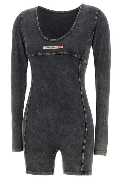 Diesel Long-Sleeved Scoop-Neck Playsuit