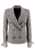 Brunello Cucinelli Peak Lapel Double-Breasted Blazer