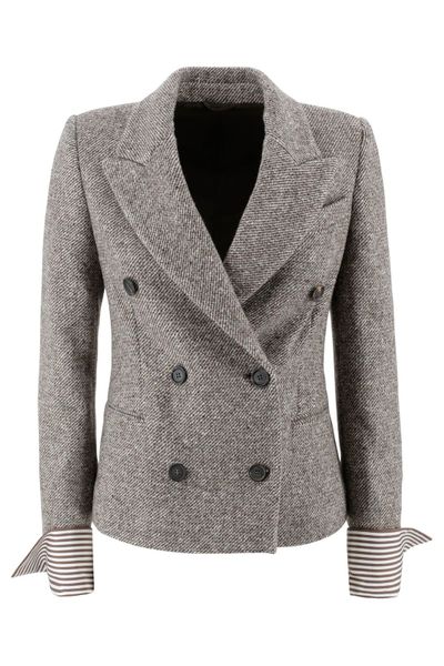 Brunello Cucinelli Peak Lapel Double-Breasted Blazer