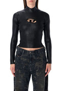Diesel M-Valari-Tn Shiny Effect Ribbed-Knit Turtleneck Top