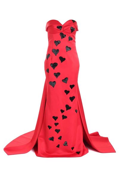 Moschino Embellished Heart Sleeveless Maxi Dress