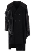 Yohji Yamamoto Double-Breasted Distressed Coat