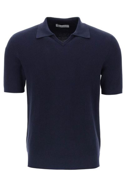 Brunello Cucinelli Fine-Knitted Ribbed Polo Shirt