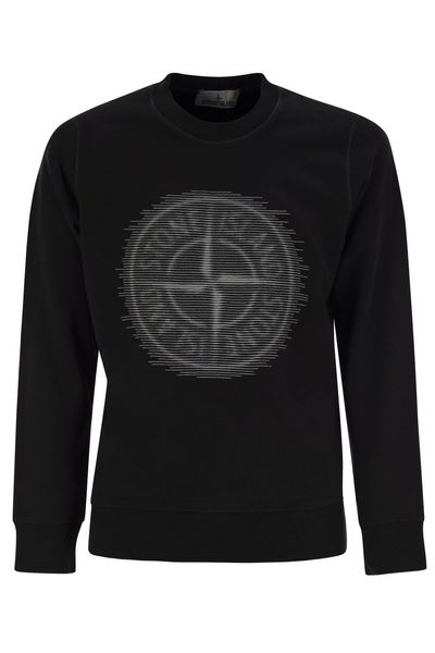 Stone Island Compass Detailed Crewneck Sweatshirt