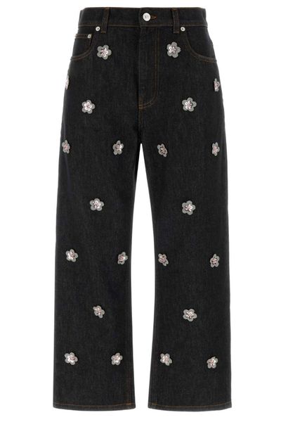 Marni Daisy Appliqué Denim Jeans