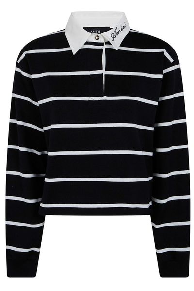 Amiri Striped Long Sleeved Polo Shirt