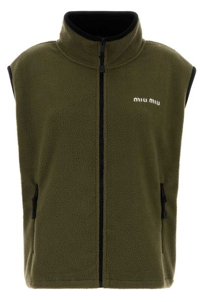 Miu Miu Zip-Up Drawstring Gilet