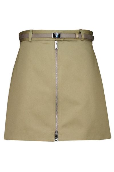 Prada Argilla Belted Mini Skirt