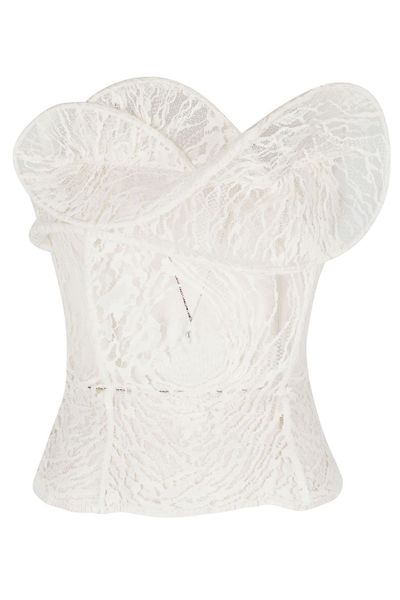 Magda Butrym Strapless Lace Corset Top