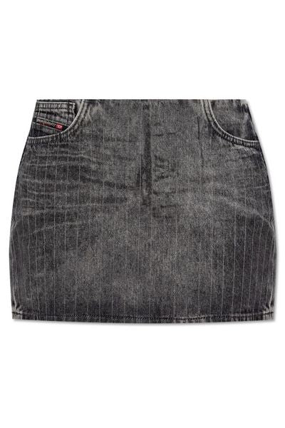 Diesel De-Pra-Mini-S3 Pinstripe Denim Mini Skirt