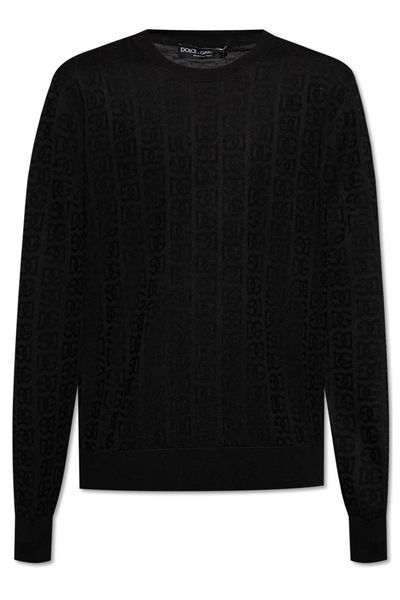 Dolce & Gabbana DG Logo Jacquard Crewneck Knitted Jumper