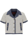 Gucci Tweed Button-Up Short-Sleeved Jacket