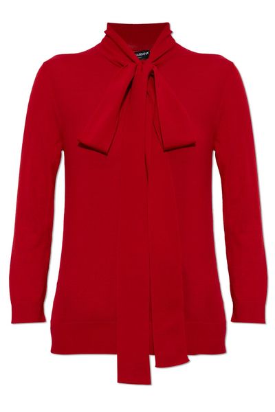 Dolce & Gabbana Bow-Neck Knitted Sweater