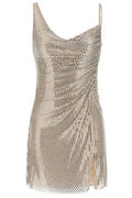 Self-Portrait Embellished Draped Mini Dress