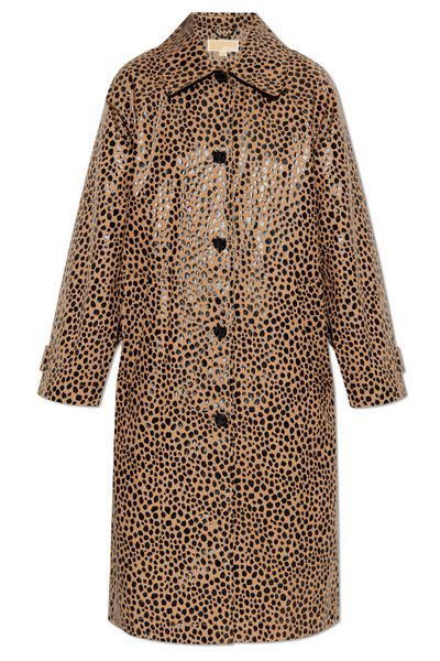 Michael Michael Kors Leopard Printed Mid-Length Coat