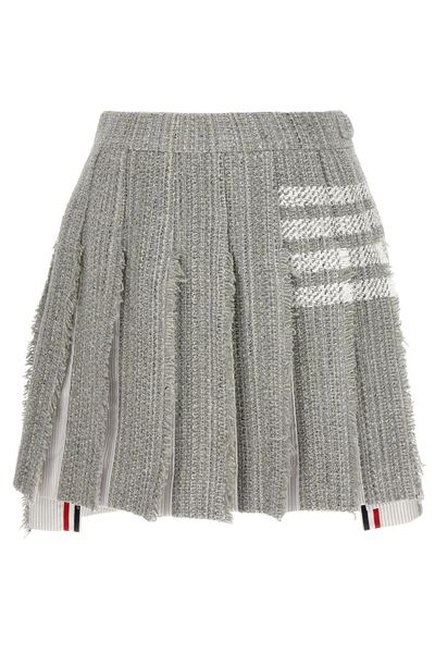 Thom Browne 4-Bar Frayed Edge Mini Skirt
