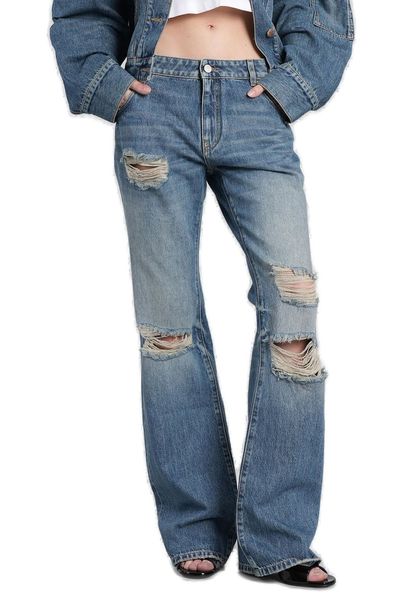 Amiri Distressed-Effect Straight Leg Jeans