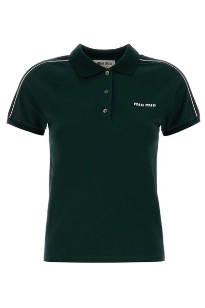 Miu Miu Logo-Embroidered Polo Shirt