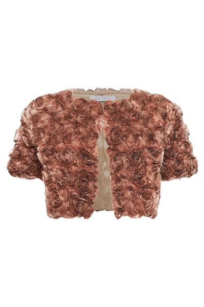 Alina 3D Rose Cropped Jacket