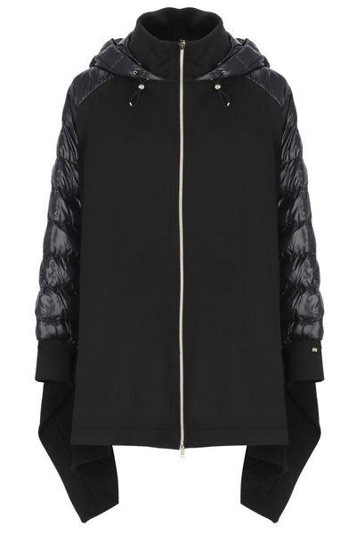 Herno Draped Hooded Asymmetric Hem Coat