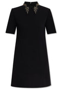 Versace Embellished Short-Sleeved Mini Dress