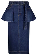 Sacai Belted Peplum Denim Skirt
