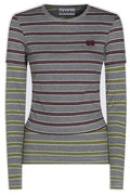 Ganni Double Stripe Long-Sleeve Top