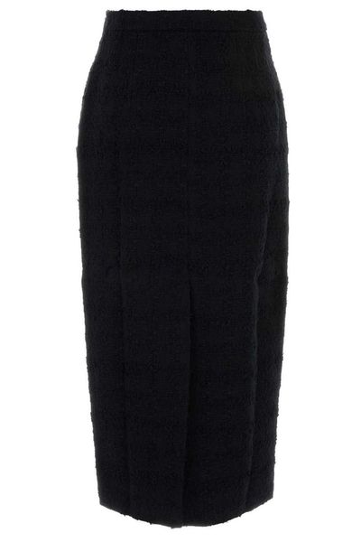 Alessandra Rich Checked Tweed Midi Skirt