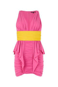 Roberto Cavalli V-Neck Ruched Mini Dress