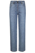 Self-Portrait Embossed Straight Leg Jeans