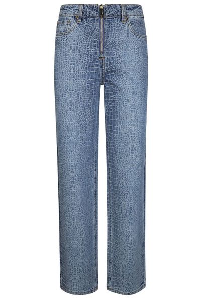 Self-Portrait Embossed Straight Leg Jeans