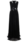 Alberta Ferretti Pleated Cut-Out Long Dress