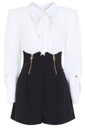 Elisabetta Franchi Pleated Tie-Front Jumpsuit