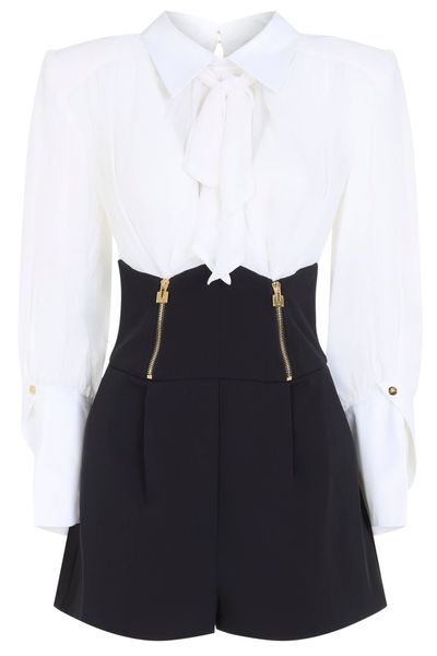 Elisabetta Franchi Pleated Tie-Front Jumpsuit