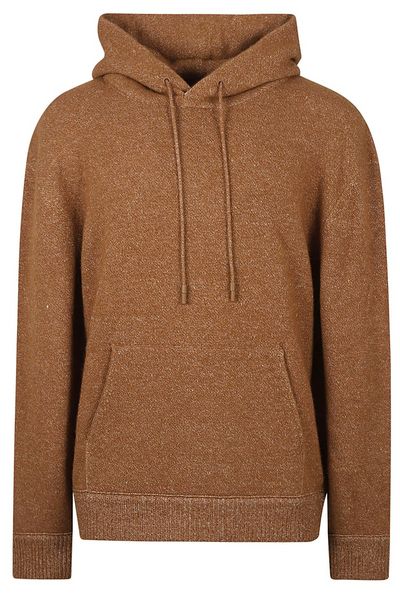 Zegna Drawstring Hood Ribbed Knit Hoodie