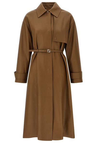 Fendi Belted Midi Trench Coat