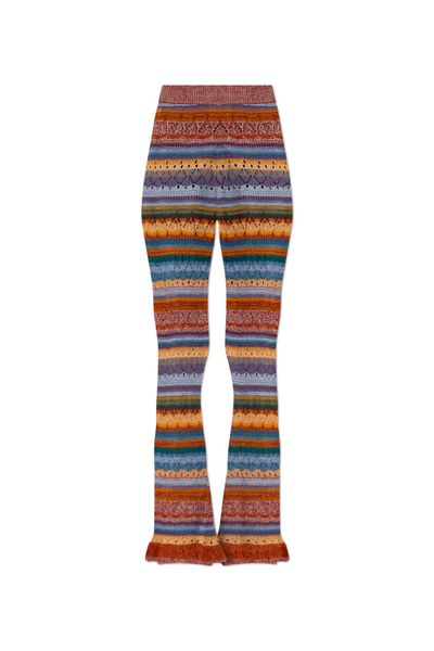 Etro Striped Flared-Leg Knitted Trousers