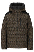 Fendi FF Motif Zip-Up Hooded Jacket