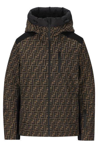 Fendi FF Motif Zip-Up Hooded Jacket