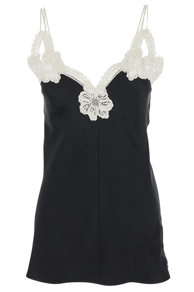 Jil Sander Floral-Embroidered V-Neck Top