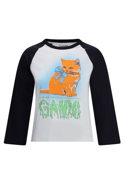 Ganni Cropped Kitty T-Shirt