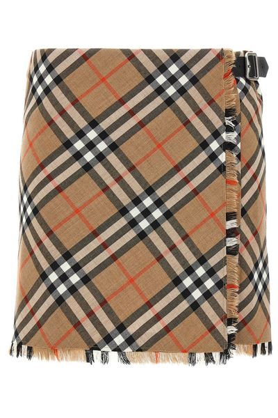 Burberry Checked Pleated Mni Skirt
